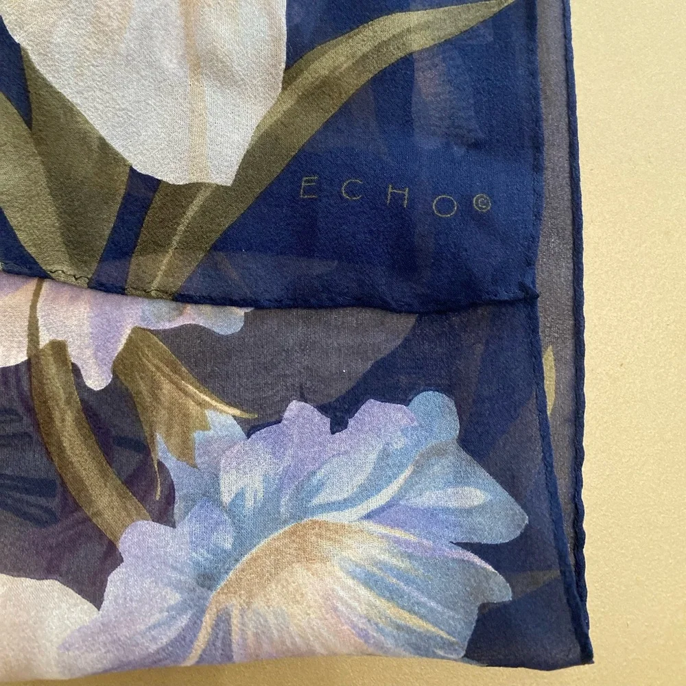 Echo Sheer Navy Floral scarf